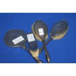 FOUR PIECE SILVER VANITY SET
comprising two clothes brushes,