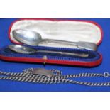 LOT OF SILVER ITEMS
including a William IV silver dessert spoon, maker Lewis Samuel, London 1831,