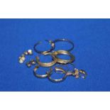 LOT OF GOLD EARRINGS
comprising of four pairs of hoops and three pairs of studs,