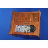 SMALL JEWELLERY CABINET OF COSTUME JEWELLERY
with bead, necklaces, bangles,