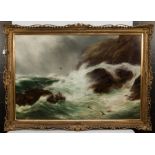 PETER GRAHAM RA HRSA (SCOTTISH 1836 - 1921), 
ROARING WATERS 
oil on canvas,