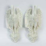 PAIR OF LATE 19TH CENTURY ROBINSON AND LEADBEATER CRANE WALL SCONCE VASES each stamped with R&L