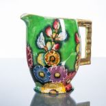 ART DECO CARLTON WARE 'HOLLYHOCKS' PATTERN JUG
decorated with flowers on a green lustre gound,