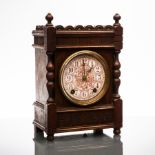 EARLY TWENTIETH CENTURY CARVED OAK AESTHETIC STYLE MANTEL CLOCK
unsigned two train movement