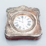 EDWARD VII SILVER MOUNTED TRAVEL DESK CLOCK
1906-1907,