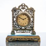 EARLY TWENTIETH CENTURY CHINESE STYLE BRASS DESK CLOCK
unsigned keyless wind movement,