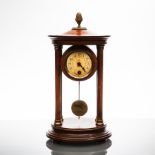 EARLY TWENTIETH CENTURY MAHOGANY CASED HAC PORTICO CLOCK
single train key wind movement,