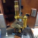 CASED BRASS MONOCULAR MICROSCOPE BY CARL ZEISS, JENA
early twentieth century,