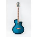 CRAFTER TURQUOISE ELECTRO-ACOUSTIC GUITAR
model F-510, turquoise and black sunburst finish,