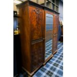 MAHOGANY TRIPLE BREAKFRONT WARDROBE OF GEORGE III DESIGN 
the moulded cornice with two hanging