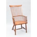 EARLY 20TH CENTURY WINDSOR CHAIR
with panel and raised comb-back,
