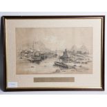 ATTRIBUTED TO WILLIAM LEIGHTON LEITCH
TOWN & CASTLE OF DUMBARTON
pencil drawing,