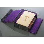 VICTORIAN FINE IVORY BOUND BIBLE
the cover set with central brass cross and closing with ivory