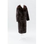 MODERN DARK BROWN RANCH MINK FULL LENGTH COAT
made by D.