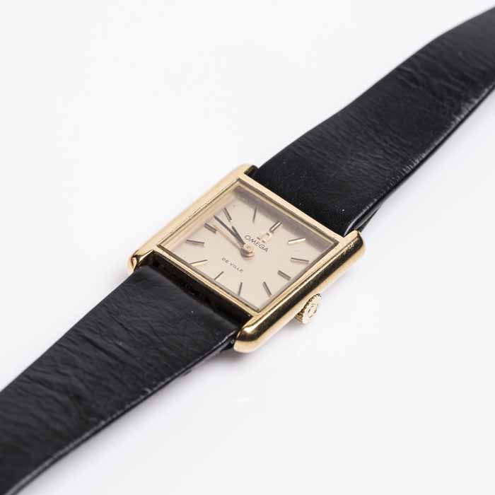 LADY'S GOLD PLATED OMEGA DEVILLE WRISTWATCH
circa 1973,