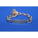 15CT GOLD IDENTITY BRACELET hallmarked,