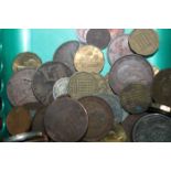 MIXED LOT OF COINS inlcuding two Victorian Crowns and a 1917 Rupee,