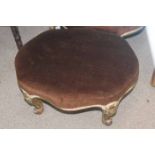 PAIR OF EARLY 20TH CENTURY GILTWOOD OVAL FOOTSTOOLS