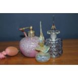 LOT OF PERFUME BOTTLES AND ATOMISERS including ceramic,