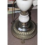 LARGE REPRODUCTION WHITE MARBLE AND GILT TABLE LAMP