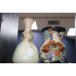 GOUDA 'REGINA' POTTERY VASE along with an Austrian Turn Vienna vase (2)