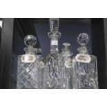 FIVE CRYSTAL DECANTERS