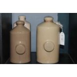 COLLECTION OF SIX STONEWARE HOT WATER BOTTLES