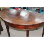 REGENCY MAHOGANY D-SHAPED SIDE TABLE