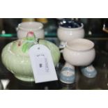 GROUP OF DECORATIVE CARLTON WARE including Rouge Royal, novelty condiment pieces,