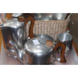 PICQUOT WARE PART TEA SERVICE together with other mixed plated items