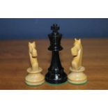 CARVED WOOD CHESS SET,
