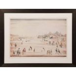 * LAURENCE STEPHEN LOWRY (BRITISH 1887 - 1976), ON THE SANDS limited edition print,