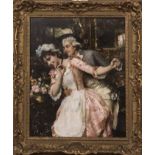 FEDERICO ANDREOTTI (FLORENCE, 1847 - 1930), FLIRTATION oil on canvas, signed,