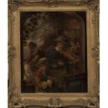SCHOOL OF D.TENIERS (FLEMISH 18TH CENTURY), MUSICIANS oil on canvas 30.cm x 25.