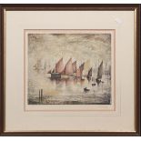 * LAURENCE STEPHEN LOWRY (BRITISH 1887 - 1976), SAILING BOATS limited edition print,