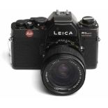 LEICA R3 MOT ELECTRONIC SLR CAMERA numbered 1508441, made in Portugal, in black,