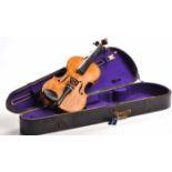 LATE NINETEENTH CENTURY GERMAN VIOLIN circa 1860, the curved two piece back 356mm,