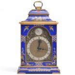 TWENTIETH CENTURY CHINOISERIE MANTEL CLOCK unsigned keyless wind English movement,