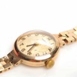 TWENTIETH CENTURY LADY'S NINE CARAT GOLD MARVIN COCKTAIL WATCH signed seventeen jewels calibre 150