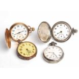 COLLECTION OF GENTLEMAN'S POCKET WATCHES comprising of a gold plated full hunter example by