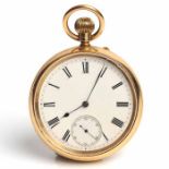 FINE GENTLEMAN'S EIGHTEEN CARAT GOLD OPEN FACE POCKET WATCH by W.