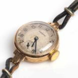 LADY'S EARLY TWENTIETH CENTURY NINE CARAT GOLD MARVIN COCKTAIL WATCH manual wind movement,