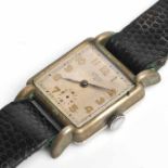 GENTLEMAN'S ART DECO STYLE LONGINES WRISTWATCH unsigned manual wind movement,