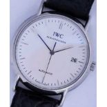 GENTLEMAN'S STAINLESS STEEL IWC SCHAFFHAUSEN PORTOFINO AUTOMATIC WRISTWATCH signed twenty one