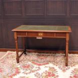 EARLY 20TH CENTURY MAHOGANY OBLONG WRITING TABLE BY GILLOWS OF LANCASTER the top inset with a