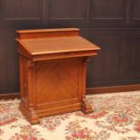 VICTORIAN OAK DAVENPORT WRITING DESK OF REVIVALISTS DESIGN the raised back with hinged cover