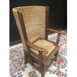 CHILD'S OAK ORKNEY CHAIR with drop-in wicker seat,