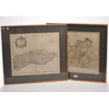 ROBERT MORDEN - SURREY AND SUSSEX two hand-coloured maps,