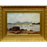 19TH CENTURY SCOTTISH SCHOOL, WEST COAST LOCH SCENE oil on canvas,