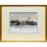 EWAN GEDDES RSW (SCOTTISH 1866 - 1935), IN WINTER watercolour on paper, signed 29cm x 39cm Mounted,